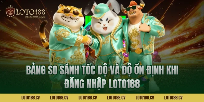 Bảng so sánh tốc độ và độ ổn định khi đăng nhập LOTO188