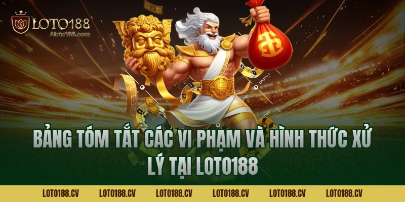 Bảng tóm tắt các vi phạm và hình thức xử lý tại LOTO188