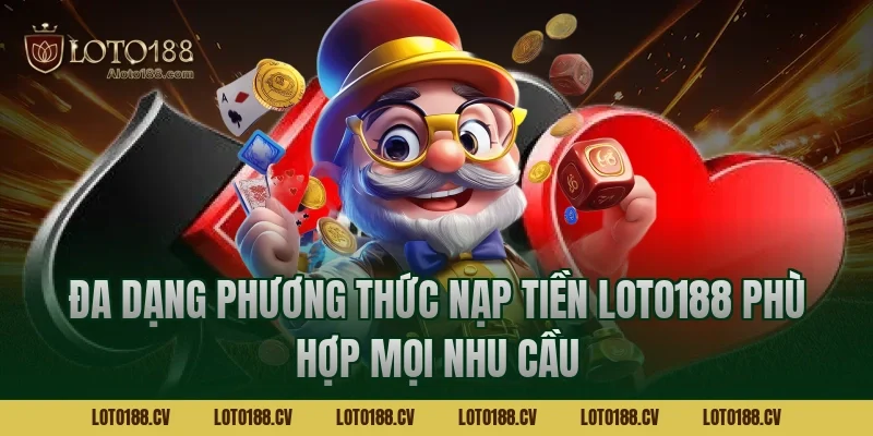 Đa dạng phương thức nạp tiền LOTO188 phù hợp mọi nhu cầu